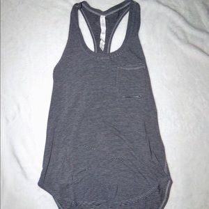 lululemon stripped gray racerback tank top